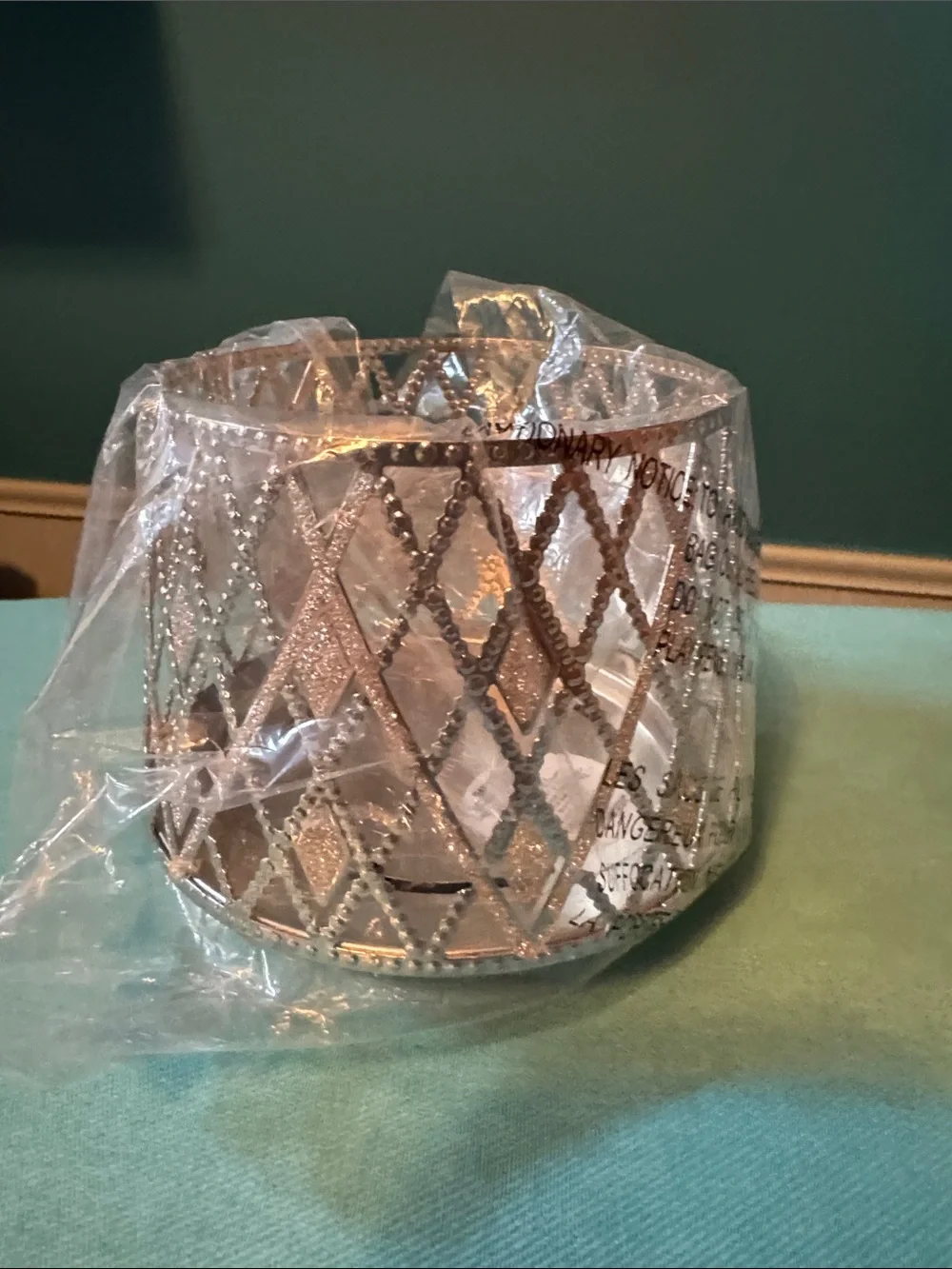 Decorative Silver Lattice Candle Holder